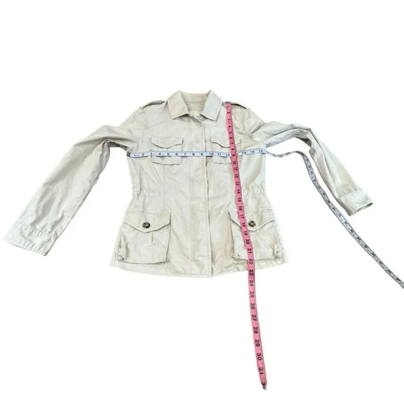 Super Cute Vintage GUC Banana Republic Cargo Jacket XS off White Military flaw - Picture 3 of 9